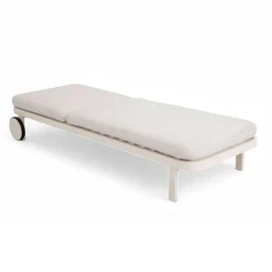 Viadurini in the Garden Sonnenliegen-Outdoor-Liege aus Aluminium und Stoff mit Rädern - Solaria