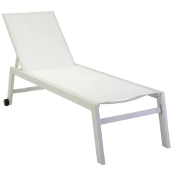 Viadurini in the Garden Sonnenliegen-Outdoor-Liege aus Aluminium und Textilene mit 2 Rädern - Kostüm