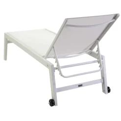 Viadurini in the Garden Sonnenliegen-Outdoor-Liege aus Aluminium und Textilene mit 2 Rädern - Kostüm