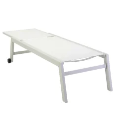 Viadurini in the Garden Sonnenliegen-Outdoor-Liege aus Aluminium und Textilene mit 2 Rädern - Kostüm