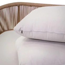 Viadurini in the Garden Sonnenliegen-Outdoor-Liege mit Teakholzrahmen, Seilen und Kissen - Zelt