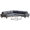 Viadurini in the Garden Garten Lounge Set-Outdoor-Lounge aus schwarzem Aluminium mit Keramik-Couchtisch - Ghislain