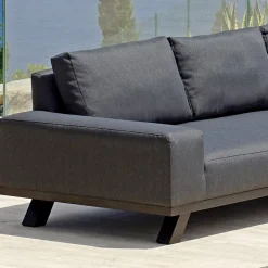 Viadurini in the Garden Garten Lounge Set-Outdoor-Lounge aus schwarzem Aluminium mit Keramik-Couchtisch - Ghislain