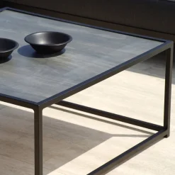 Viadurini in the Garden Garten Lounge Set-Outdoor-Lounge aus schwarzem Aluminium mit Keramik-Couchtisch - Ghislain