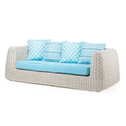Viadurini in the Garden Garten Lounge Set-Outdoor-Lounge in Polyrattan und blauen Kissen - Charlie