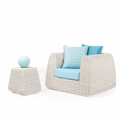 Viadurini in the Garden Garten Lounge Set-Outdoor-Lounge in Polyrattan und blauen Kissen - Charlie