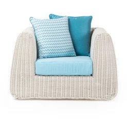 Viadurini in the Garden Garten Lounge Set-Outdoor-Lounge in Polyrattan und blauen Kissen - Charlie