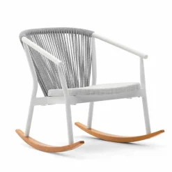 Varaschin Metallsessel-Outdoor-Schaukelsessel aus Massivholz und Stoff - Smart von