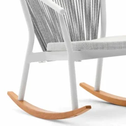 Varaschin Metallsessel-Outdoor-Schaukelsessel aus Massivholz und Stoff - Smart von