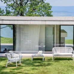 Varaschin Metallsessel-Outdoor-Schaukelsessel aus Massivholz und Stoff - Smart von