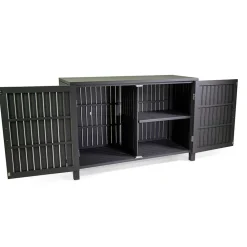 Viadurini in the Garden Gartenideen-Outdoor-Schrank aus Aluminium mit 2 Türen in verschiedenen Ausführungen - Hotel