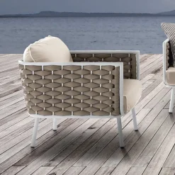 Viadurini in the Garden Metallsessel-Outdoor-Sessel aus Aluminium und handgewebtem Stoff - Reda