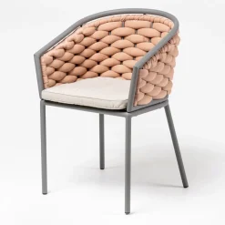 Viadurini in the Garden Stoffsessel|Metallsessel-Outdoor-Sessel aus Aluminium und handgewebtem Olefil-Stoff – Reda