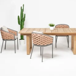 Viadurini in the Garden Stoffsessel|Metallsessel-Outdoor-Sessel aus Aluminium und handgewebtem Olefil-Stoff – Reda