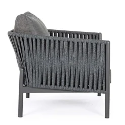 Viadurini in the Garden Metallsessel-Outdoor-Sessel aus Aluminium, Seil und Anthrazit, Homemotion - Shama