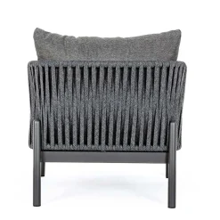 Viadurini in the Garden Metallsessel-Outdoor-Sessel aus Aluminium, Seil und Anthrazit, Homemotion - Shama