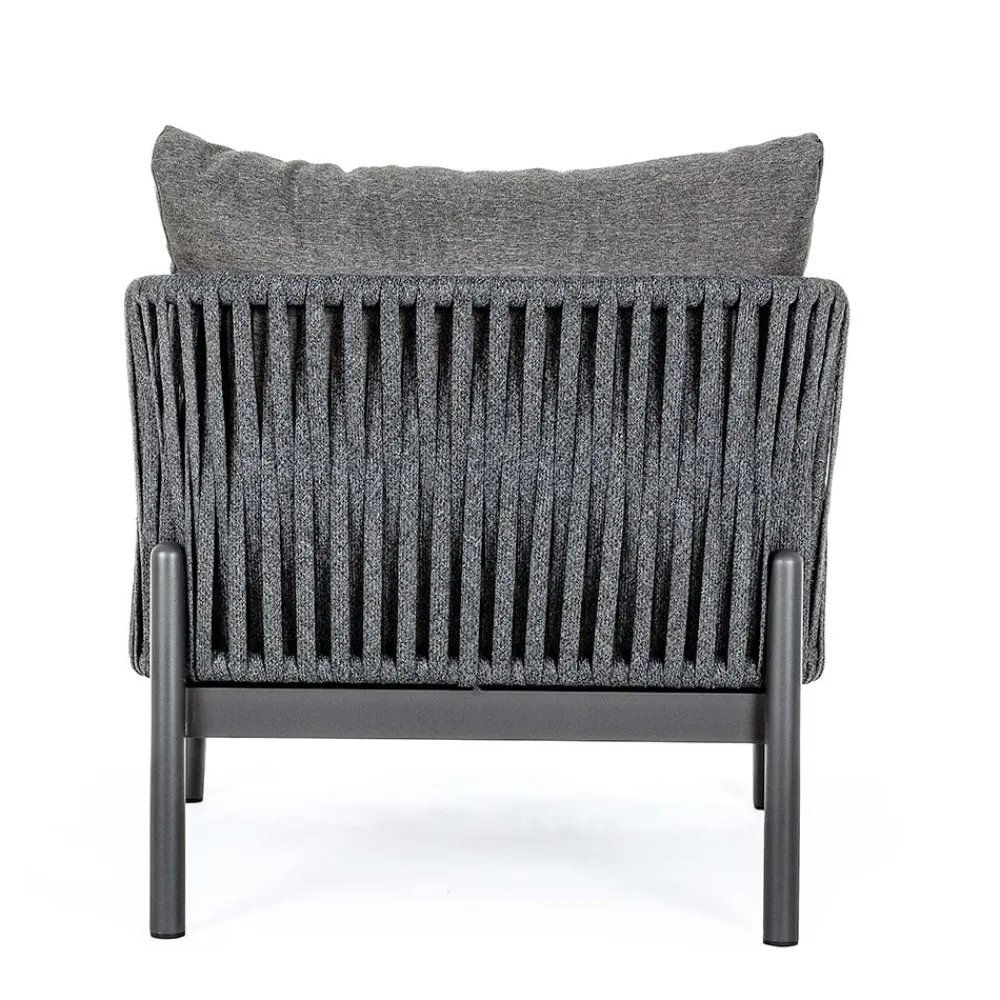 Viadurini in the Garden Metallsessel-Outdoor-Sessel aus Aluminium, Seil und Anthrazit, Homemotion - Shama