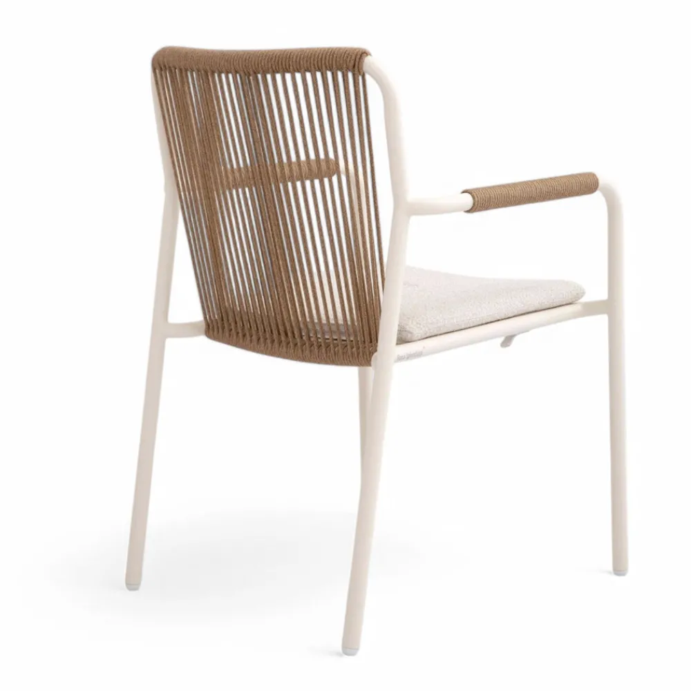 Viadurini in the Garden Metallsessel-Outdoor-Sessel aus beigem Aluminium und Terra-Seil - Luxe