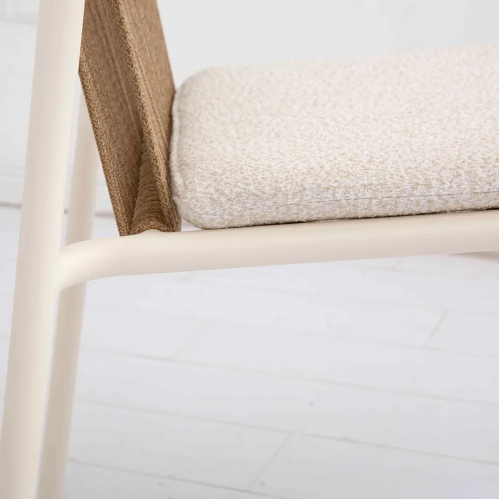 Viadurini in the Garden Metallsessel-Outdoor-Sessel aus beigem Aluminium und Terra-Seil - Luxe