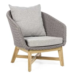 Viadurini in the Garden Holzsessel-Outdoor-Sessel aus gewebtem Seil und Teakholz, Homemotion - Callum