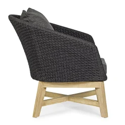 Viadurini in the Garden Holzsessel-Outdoor-Sessel aus gewebtem Seil und Teakholz, Homemotion - Callum