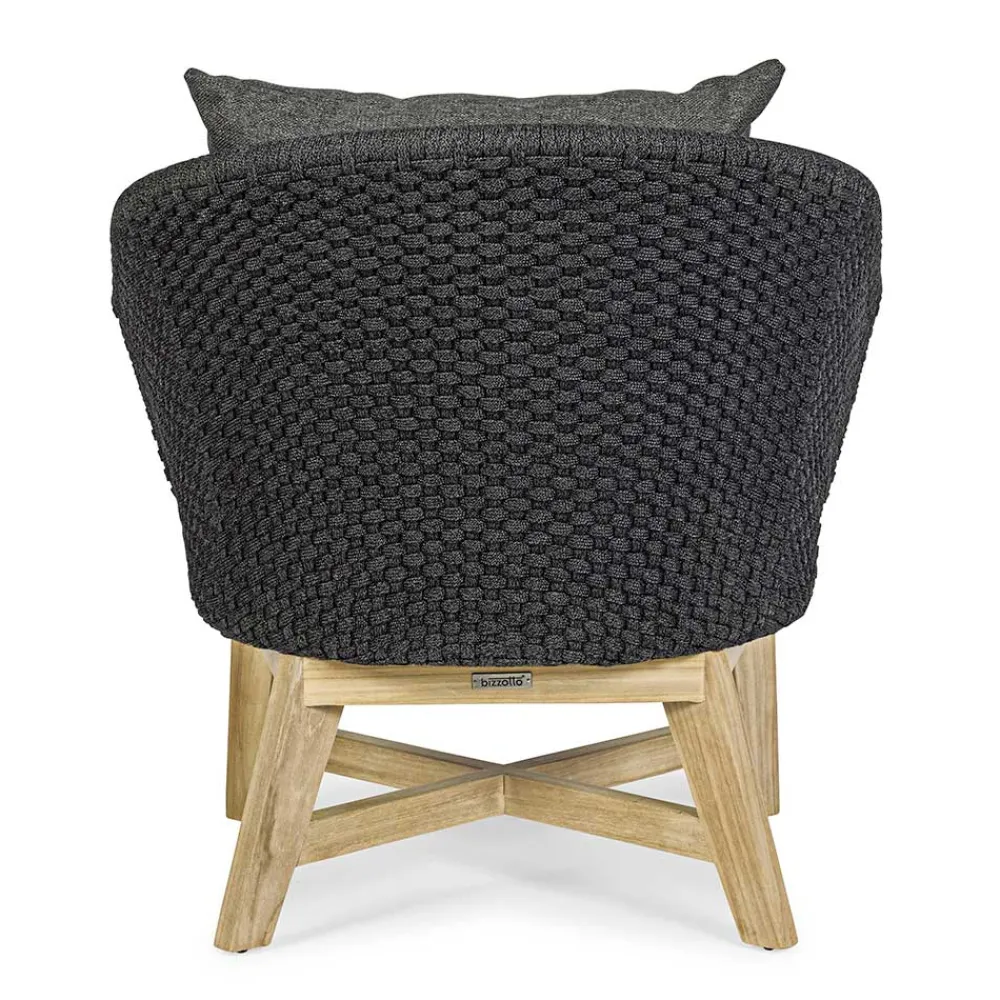 Viadurini in the Garden Holzsessel-Outdoor-Sessel aus gewebtem Seil und Teakholz, Homemotion - Callum