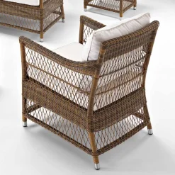 Viadurini in the Garden Metallsessel-Outdoor-Sessel aus handgewebtem Polyrattan - Gigi