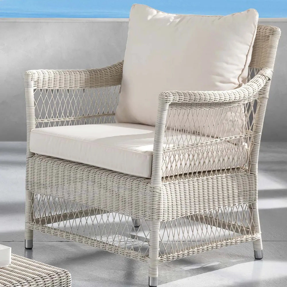 Viadurini in the Garden Metallsessel-Outdoor-Sessel aus handgewebtem Polyrattan - Gigi