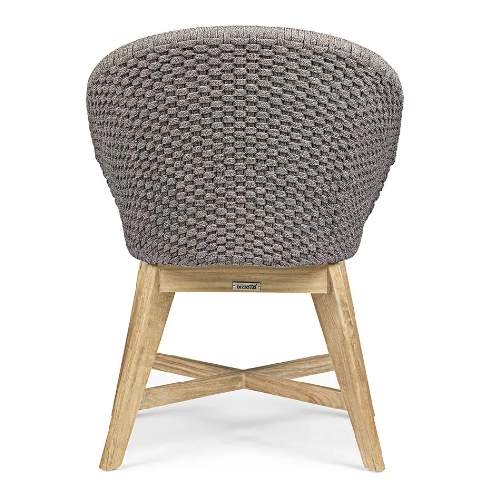 Viadurini in the Garden Holzsessel-Outdoor-Sessel aus Holz und Seil mit Kissen, Homemotion, 2 Stück - Oskana