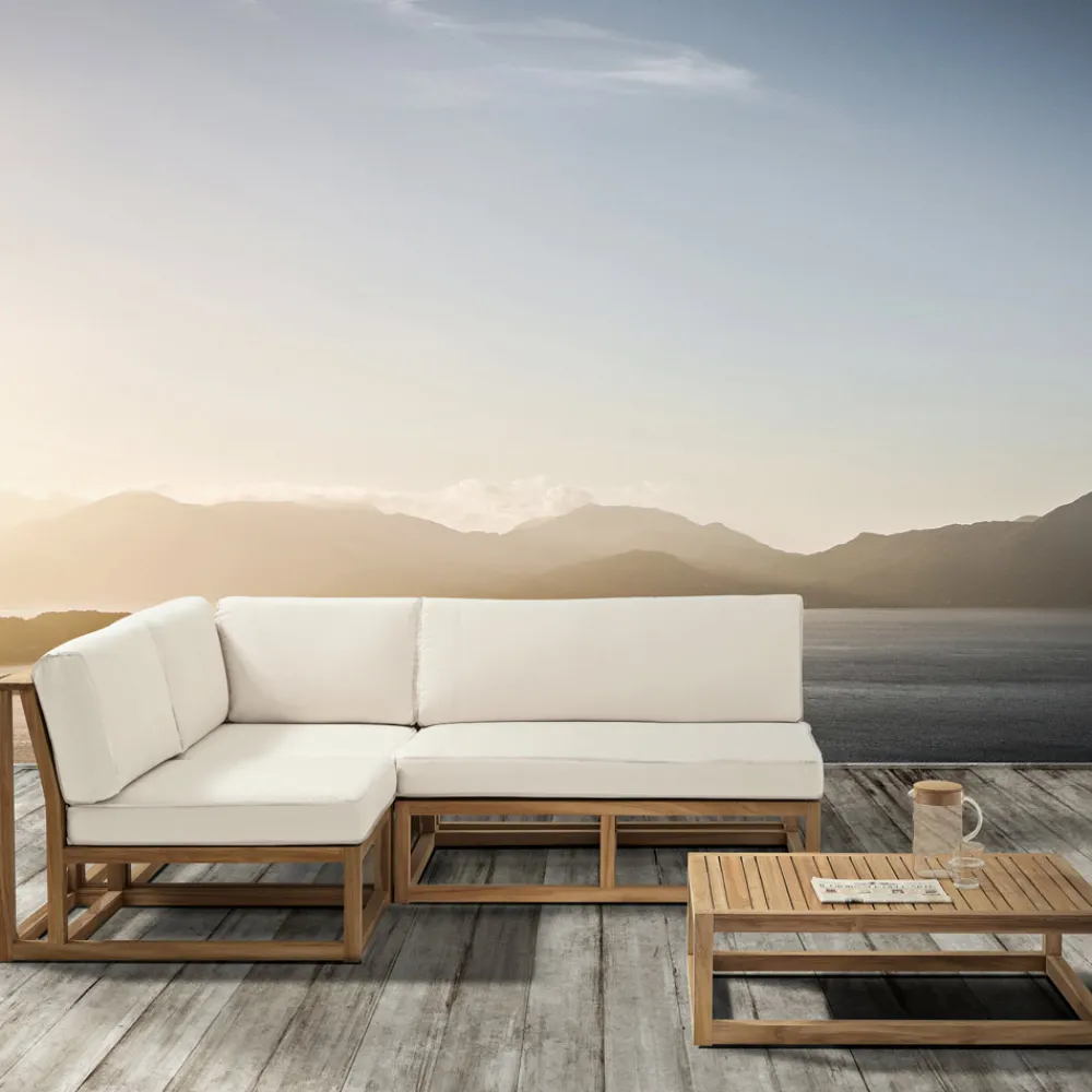 Viadurini in the Garden Holzsessel-Outdoor-Sessel aus natürlichem Teakholz und Kissen - Circe