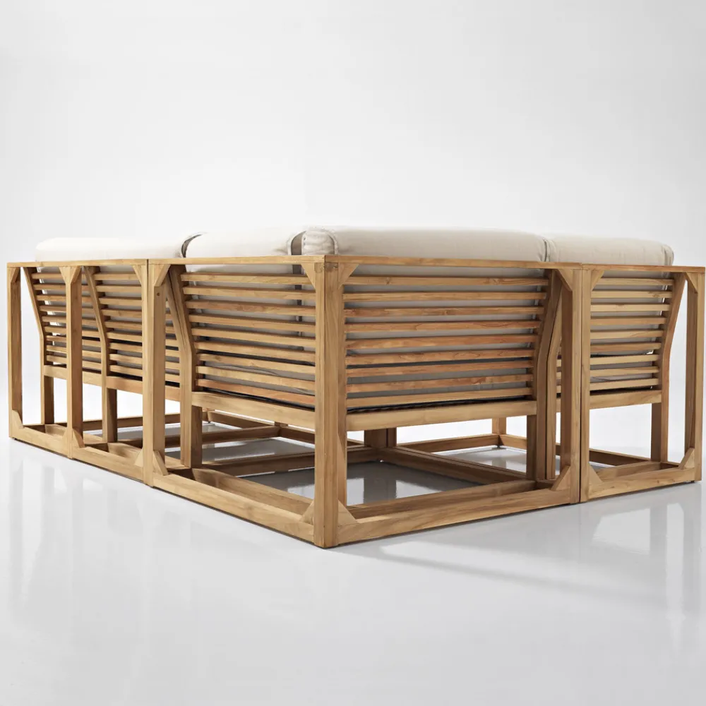 Viadurini in the Garden Holzsessel-Outdoor-Sessel aus natürlichem Teakholz und Kissen - Circe