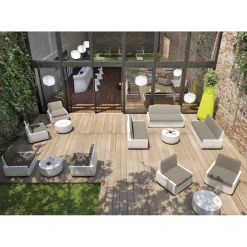 Viadurini in the Garden Sessel Kunststoff-Outdoor-Sessel aus Polyethylen mit Stoffkissen Made in Italy - Belida