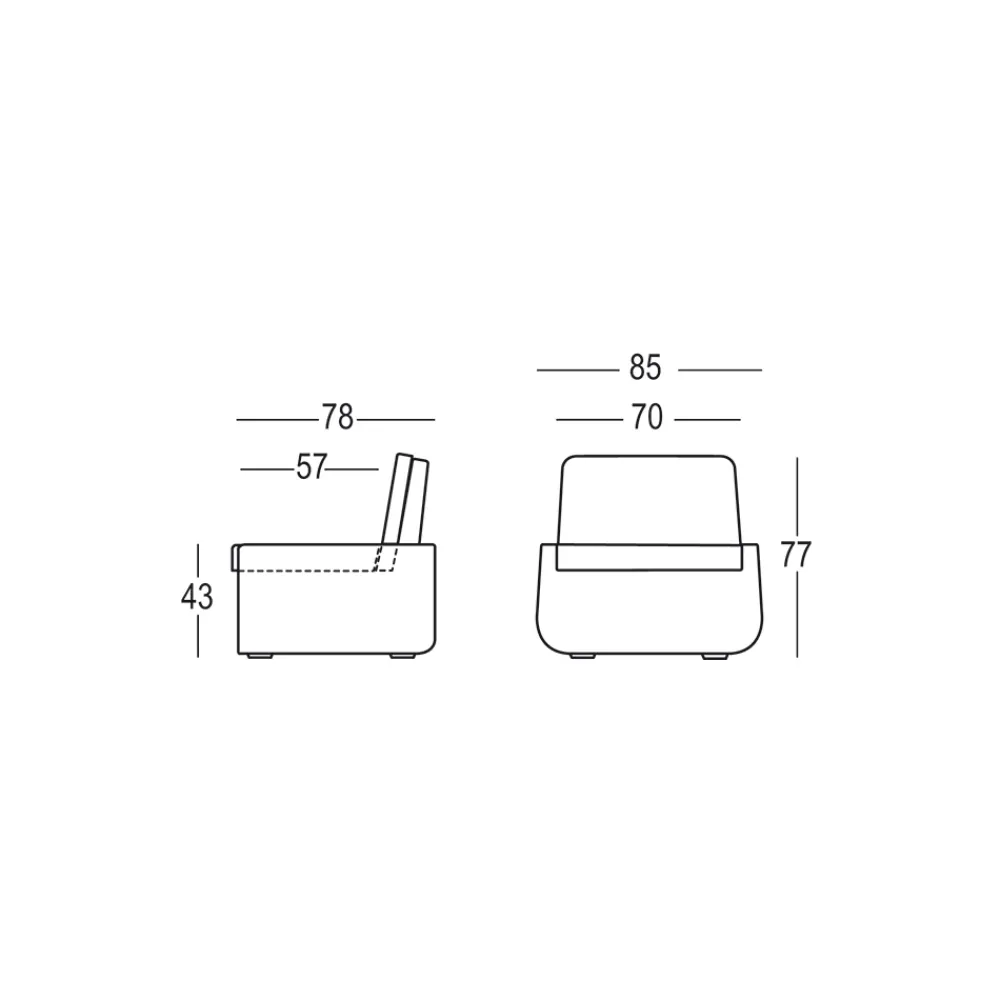 Viadurini in the Garden Sessel Kunststoff-Outdoor-Sessel aus Polyethylen mit Stoffkissen Made in Italy - Belida