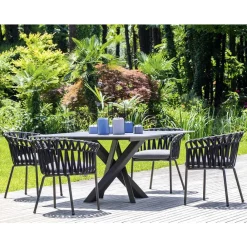 Varaschin Metallsessel-Outdoor-Sessel aus Seil, Stoff und Aluminium - Emma Cross von