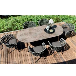 Varaschin Metallsessel-Outdoor-Sessel aus Seil, Stoff und Aluminium - Emma Cross von