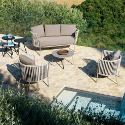 Viadurini in the Garden Metallsessel-Outdoor-Sessel aus Stahl in verschiedenen Größen und Kissen inklusive Made in Italy - Bronn