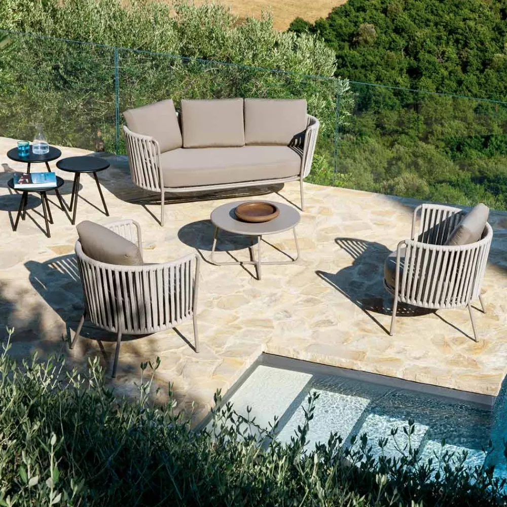 Viadurini in the Garden Metallsessel-Outdoor-Sessel aus Stahl in verschiedenen Größen und Kissen inklusive Made in Italy - Bronn