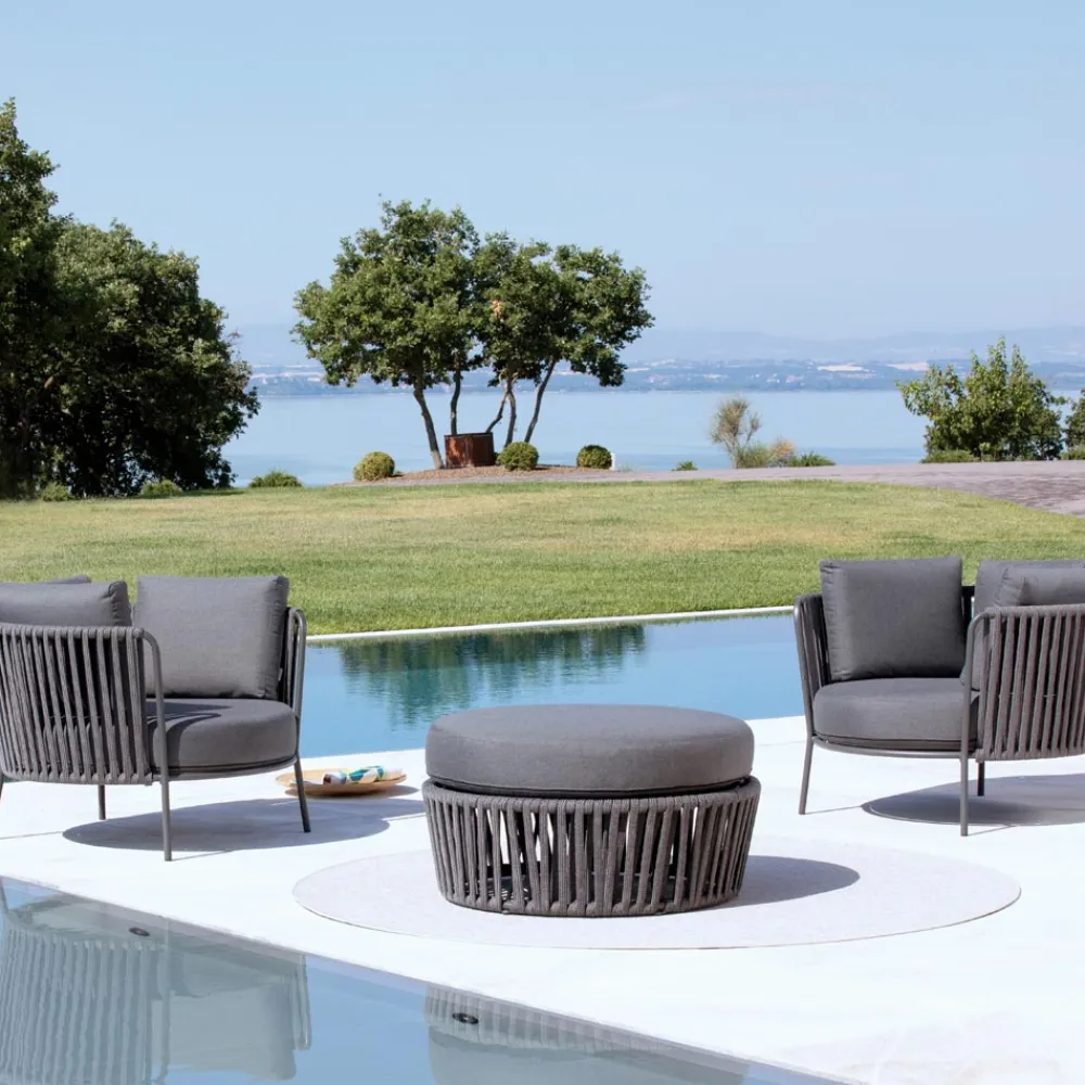 Viadurini in the Garden Metallsessel-Outdoor-Sessel aus Stahl in verschiedenen Größen und Kissen inklusive Made in Italy - Bronn