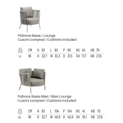 Viadurini in the Garden Metallsessel-Outdoor-Sessel aus Stahl in verschiedenen Größen und Kissen inklusive Made in Italy - Bronn