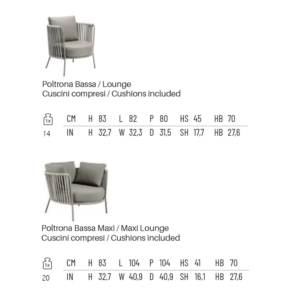 Viadurini in the Garden Metallsessel-Outdoor-Sessel aus Stahl in verschiedenen Größen und Kissen inklusive Made in Italy - Bronn