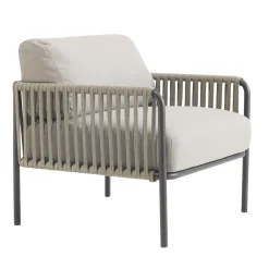 Viadurini in the Garden Metallsessel-Outdoor-Sessel aus Stahl und Seil mit Kissen Made in Italy - Helga