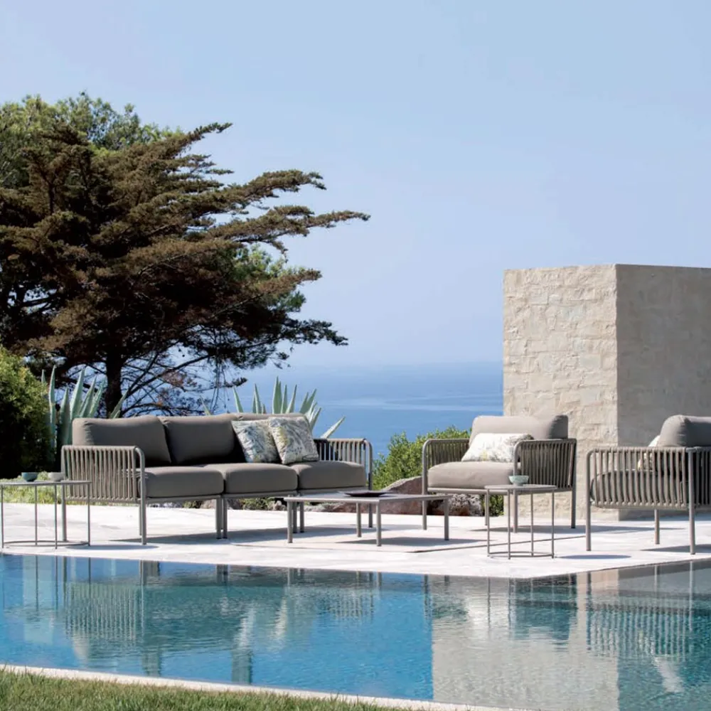 Viadurini in the Garden Metallsessel-Outdoor-Sessel aus Stahl und Seil mit Kissen Made in Italy - Helga