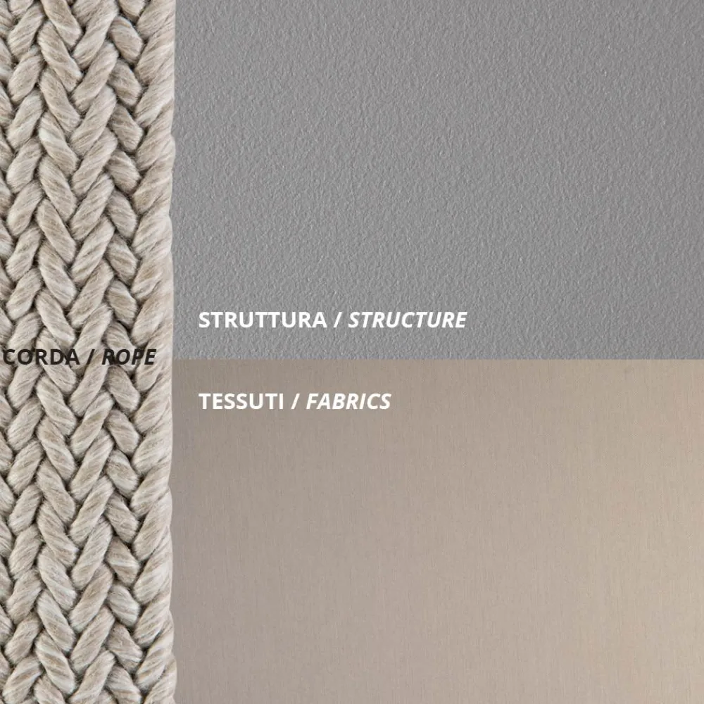 Viadurini in the Garden Metallsessel-Outdoor-Sessel aus Stahl und Seil mit Kissen Made in Italy - Helga