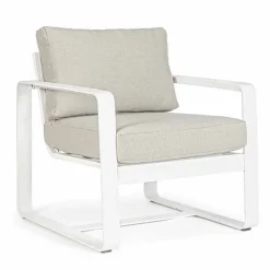 Viadurini in the Garden Gartenstühle Metall-Outdoor-Sessel aus Stoff und weiß lackiertem Aluminium, 2 Stück - Marianna