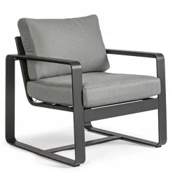 Viadurini in the Garden Metallsessel-Outdoor-Sessel aus Stoff und Aluminium Anthrazit, 2 Stück - Deria