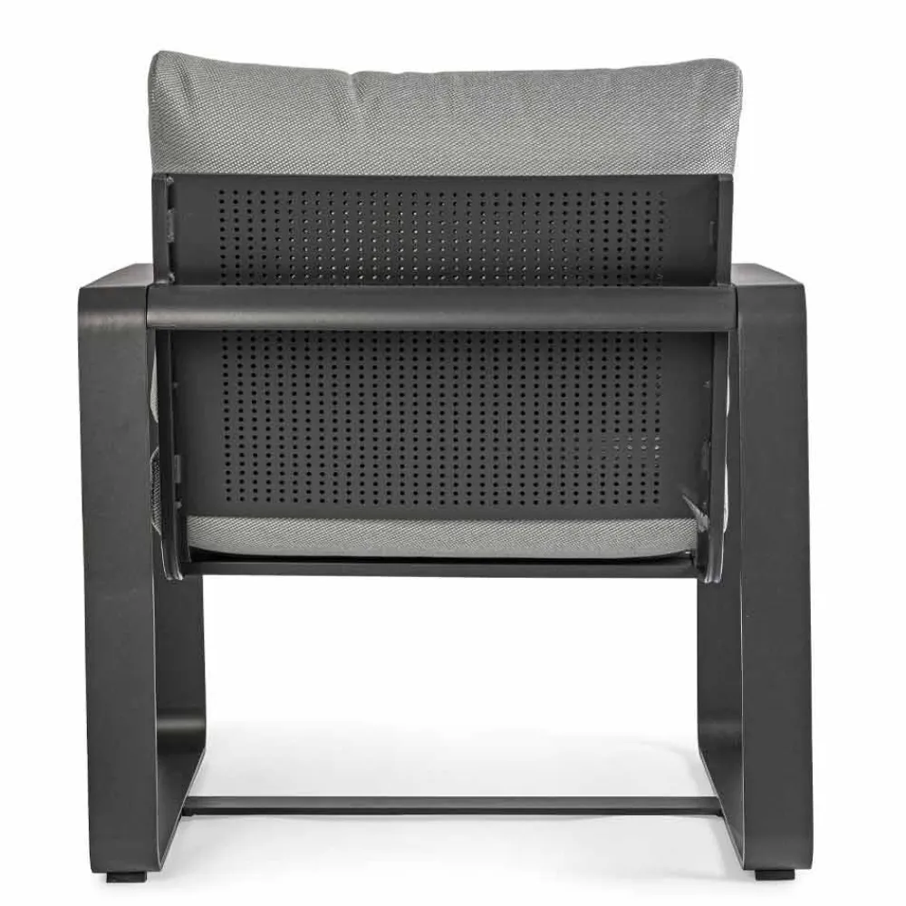 Viadurini in the Garden Metallsessel-Outdoor-Sessel aus Stoff und Aluminium Anthrazit, 2 Stück - Deria