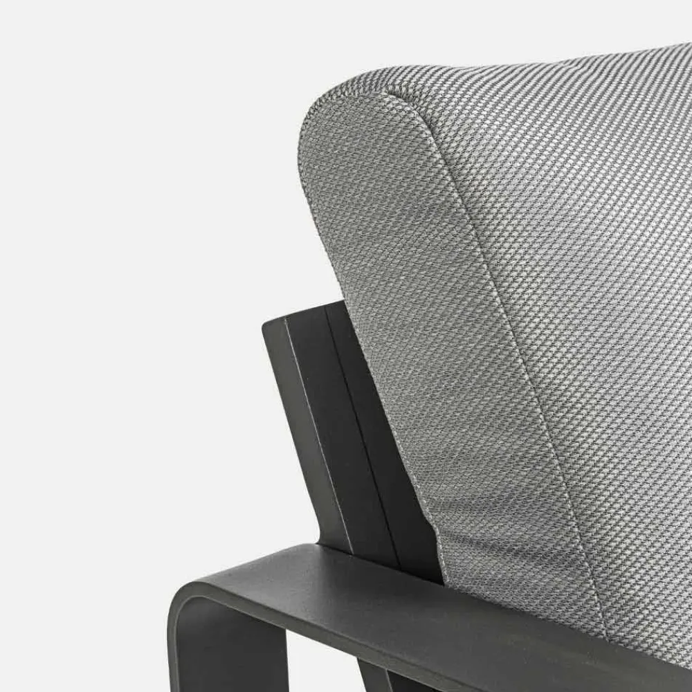 Viadurini in the Garden Metallsessel-Outdoor-Sessel aus Stoff und Aluminium Anthrazit, 2 Stück - Deria