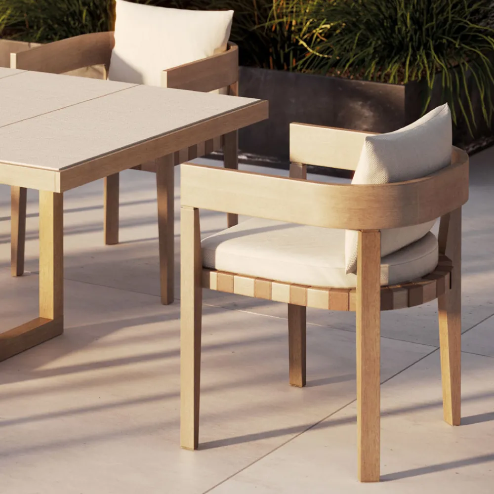 Viadurini in the Garden Holzsessel-Outdoor-Sessel aus Stoff und Holzrahmen Made in Italy - Briga