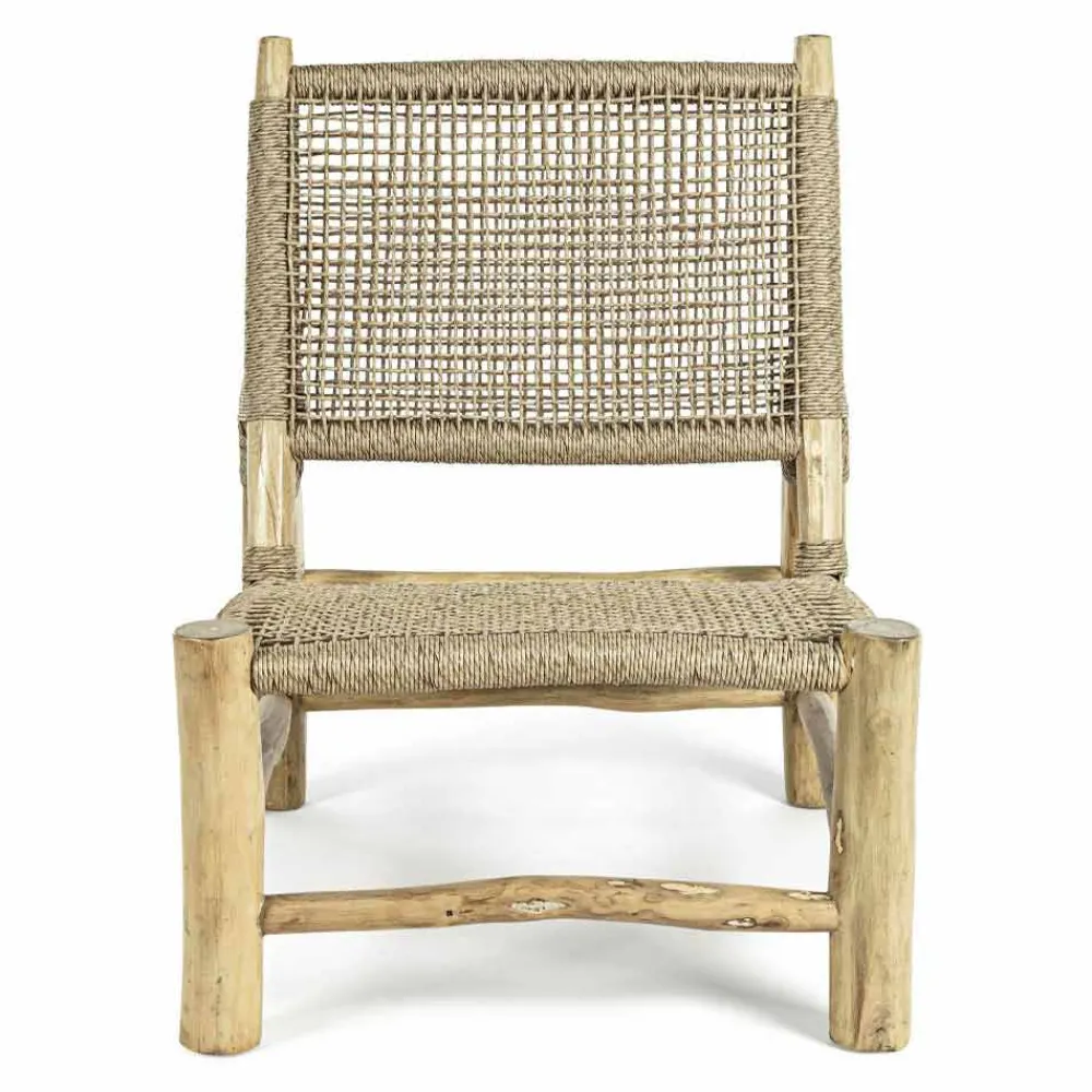 Viadurini in the Garden Holzsessel-Outdoor-Sessel aus Teakholz und Kunstfaser, 2 Stück - Tecno