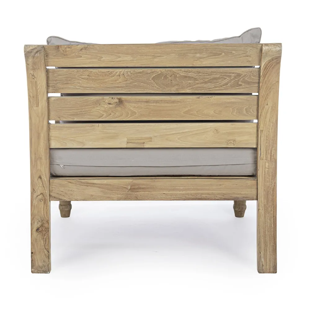 Viadurini in the Garden Holzsessel-Outdoor-Sessel aus Teakholz mit Stoffkissen, Homemotion - Tatyana